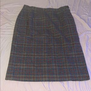 Pendleton Gray and Blue Knee-Length Pencil Skirt